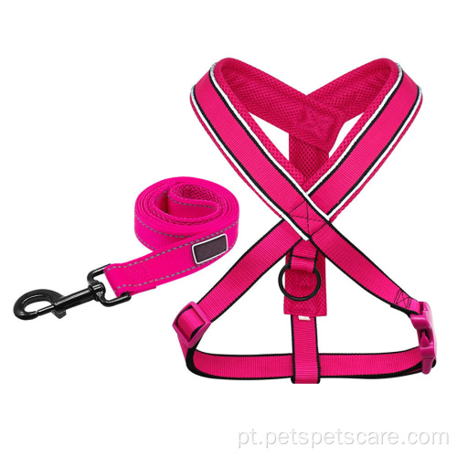 Reflexo Rose Red Mesh acolchoado arnês de cachorro